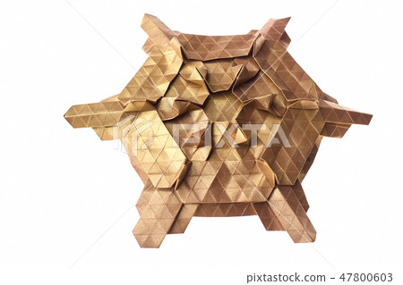 Beautiful tessellated origami on white Beautiful tessellated origami on white 47800603