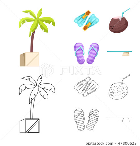 Isolated object of pool and swimming icon. Collection of pool and activity stock symbol for web. 47800622