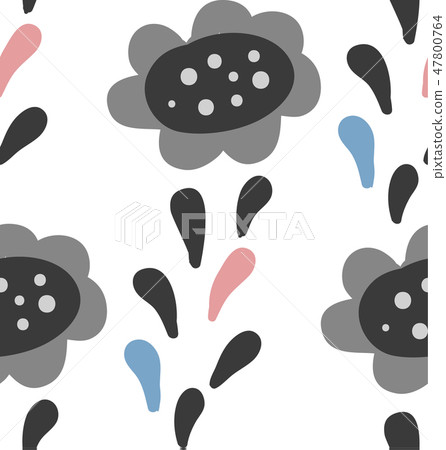 Floral seamless background of flax plant Floral seamless background of flax plant 47800764