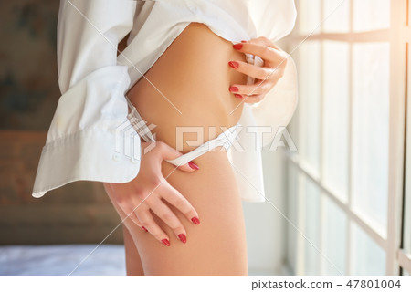 Sexy girl in white panties. 47801004