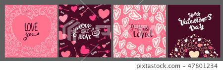 Collection of pink, white colored Valentine's day card, sale and other flyer templates with Collection of pink, white colored Valentine's day card, sale and other flyer templates with 47801234