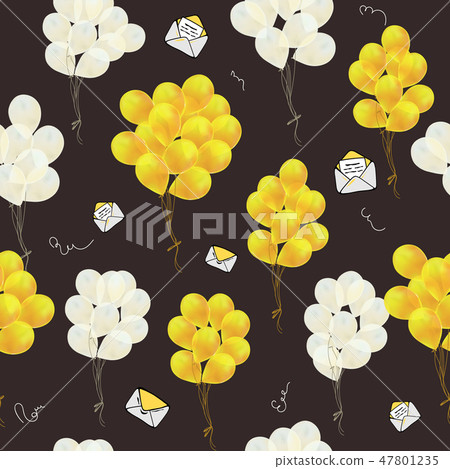 Flying glowing balloons colorful seamless pattern background, letter, envelope, beautiful colorful Flying glowing balloons colorful seamless pattern background, letter, envelope, beautiful colorful 47801235