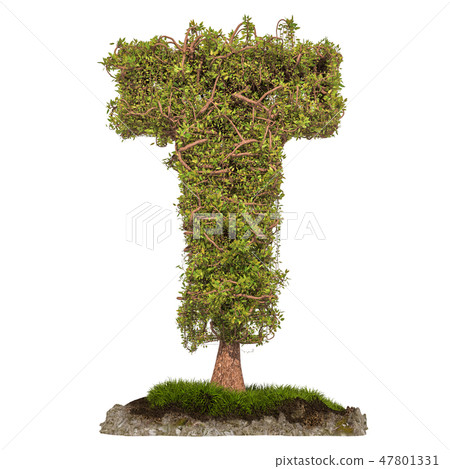 Tree letter T. Tree in shaped of letter T - Stock Illustration ...