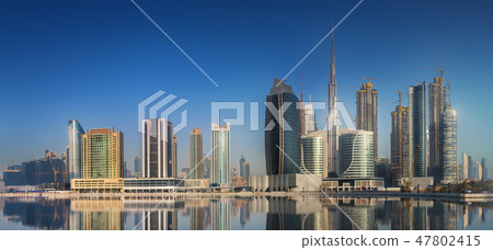 Panoramic view of Dubai Business bay, UAE 47802415