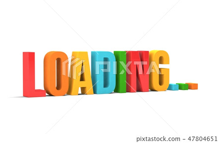 Loading word. 3D Render illustration in white background Loading word. 3D Render illustration in white background 47804651