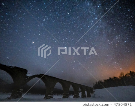 Starry sky of Taushu Bet River bridge 47804871