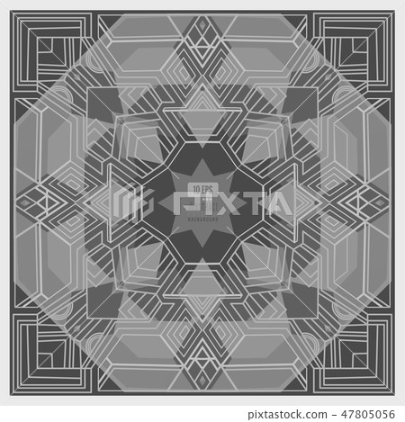 Abstract geometric frame art on monochrome BG 47805056