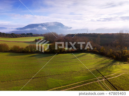 Picturesque landscape of hillsides of Navarre Picturesque landscape of hillsides of Navarre 47805403