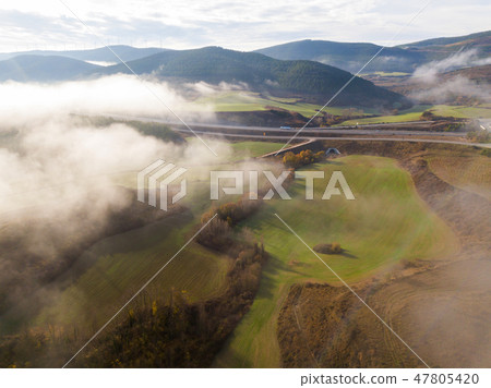 Picturesque view of green valley of Navarre 47805420