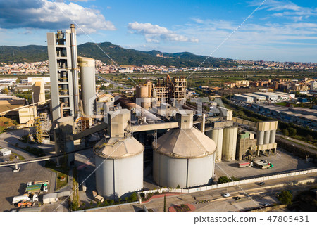 Aerial view of cement plant Aerial view of cement plant 47805431