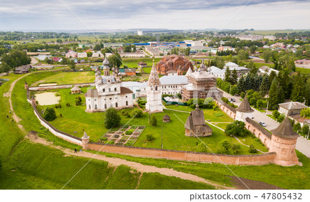 Aerial view of monastery of Archangel Michael, Yuryev-Polsky 47805432