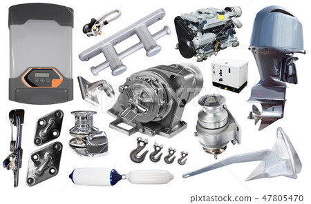 Set of yacht parts isolated on white 47805470