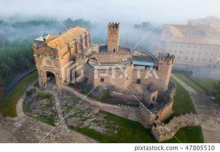Famous fortress Castillo de Javier in the early morning. Navarre. Aragon. Spain 47805510