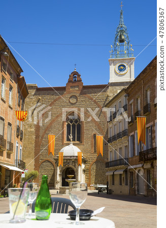 Image of stone gothic church in Perpignan 47806367