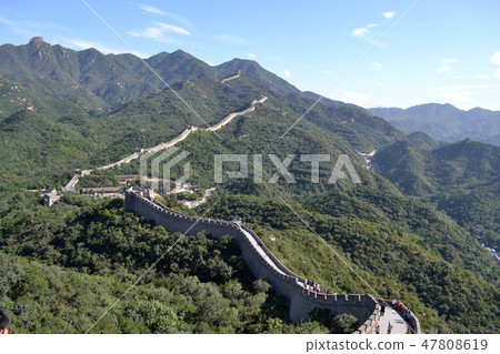 A far-away look to Great Wall of China. 47808619