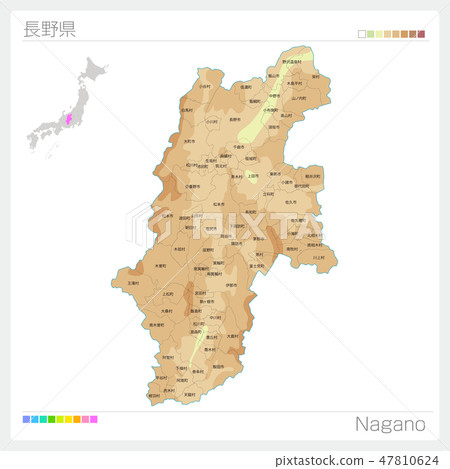 Map Of Nagano Prefecture Contour Lines Color Stock Illustration   47810624 