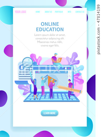Huge Laptop, Young People Around. Students Learn Huge Laptop, Young People Around. Students Learn 47814199