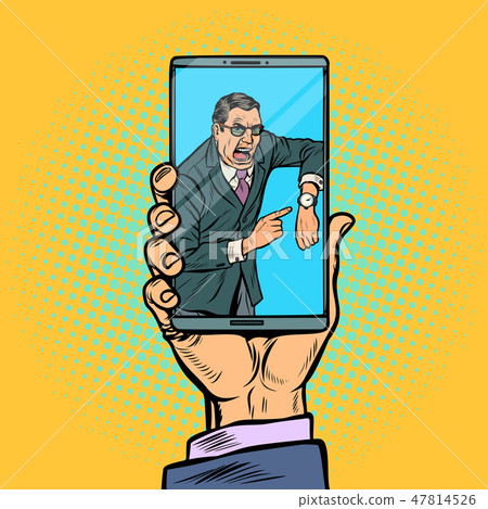 Video call boss. man is late Video call boss. man is late 47814526