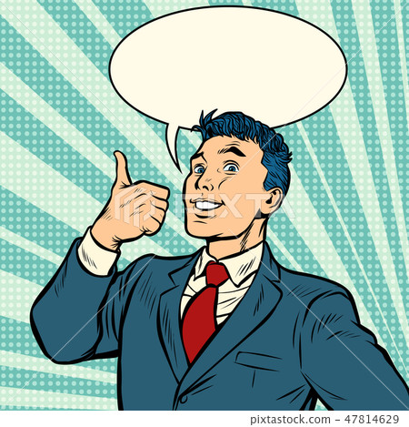 businessman smile thumb up like gesture businessman smile thumb up like gesture 47814629
