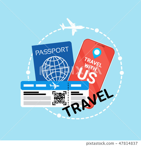 Travel Documents Icon Id Passport And Ticket On Plane Travel Documents Icon Id Passport And Ticket On Plane 47814837