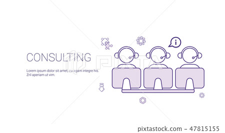 Consulting Team Support Technology Concept Banner With Copy Space Thin Line Consulting Team Support Technology Concept Banner With Copy Space Thin Line 47815155