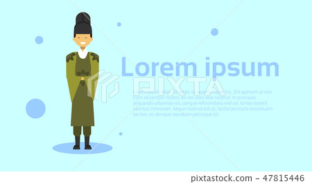 Mongol Man Wearing Traditional Costume Over Template Background With Copy Space Mongol Man Wearing Traditional Costume Over Template Background With Copy Space 47815446