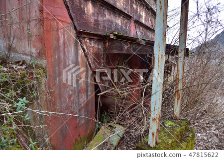 A beautiful red stained waste factory in Japan 47815622