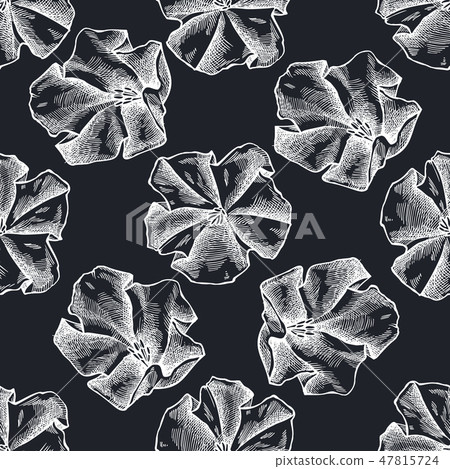 Seamless pattern with hand drawn chalk morning... - Stock Illustration ...