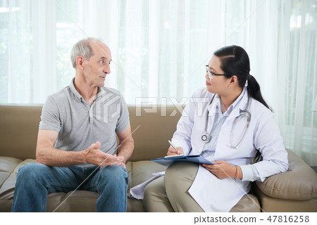 Visiting senior patient at home 47816258