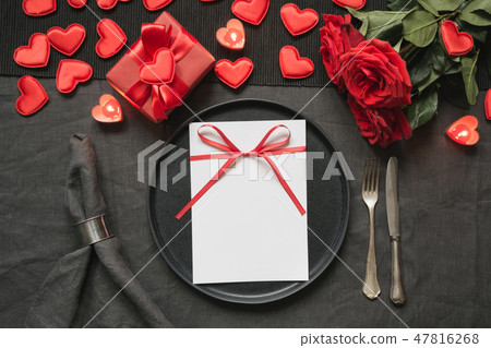 Valentine's day or birthday dinner. Table setting. 47816268