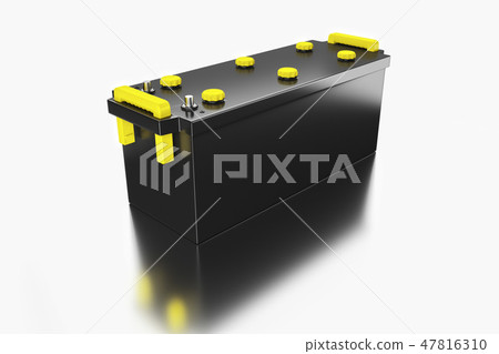 3D rendering. 24v battery for truck. Commercial vehicle accumulator 3D rendering. 24v battery for truck. Commercial vehicle accumulator 47816310