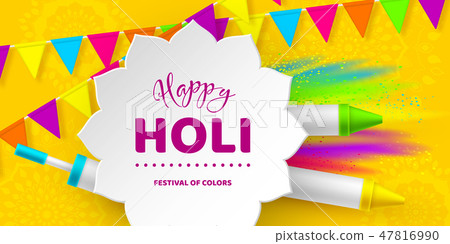 Happy Holi colorful design for Festival of Colors. 47816990