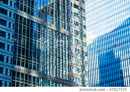 Reflection of glass surface of business area Tokyo Marunouchi 2019.02 Reflection of glass surface of business area Tokyo Marunouchi 2019.02 47817535