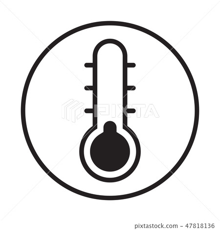 Thermometer Icon in circle, Vector Illustration. 47818136