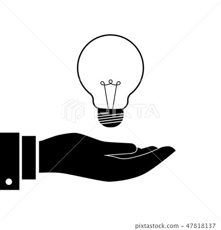 Businessman with light bulp icon isolated on white Businessman with light bulp icon isolated on white 47818137