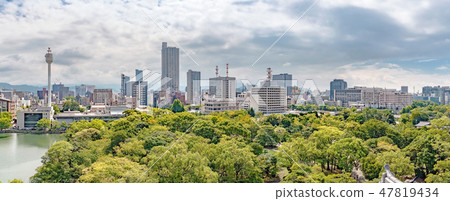 The view of Hiroshima city area from Hiroshima castle Tenshi The view of Hiroshima city area from Hiroshima castle Tenshi 47819434