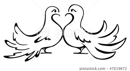 Beloved couple doves on illustration Beloved couple doves on illustration 47819672