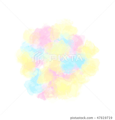 Spot of multi-colored paints, fluffy watercolor cloud. Vector 47819719