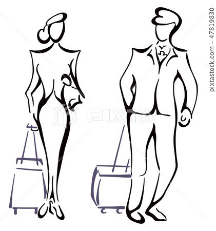Two elegance travelers ready to go Two elegance travelers ready to go 47819830