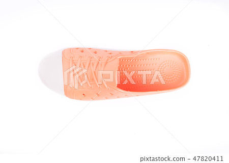 Top view orange shoes isolated on white background Top view orange shoes isolated on white background 47820411