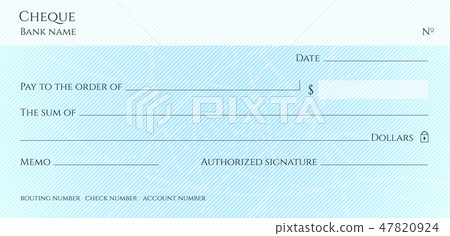 Check, Cheque (Chequebook template). Guilloche  47820924