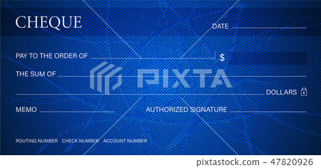 Cheque, Check (Chequebook template). Guilloche  47820926