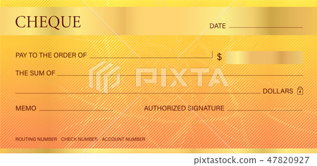 Cheque, Check (Chequebook template). Guilloche Cheque, Check (Chequebook template). Guilloche 47820927