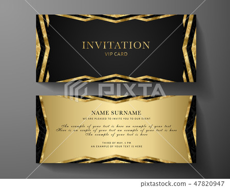 Luxurious VIP Invitation template with gold, black - Stock Illustration ...