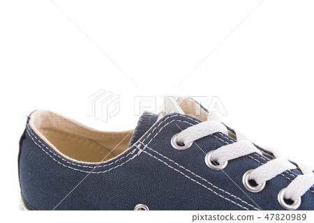 Blue trendy sport shoes on white background Blue trendy sport shoes on white background 47820989