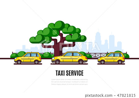 Taxi service banner. 47821815