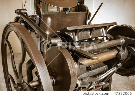 Antique printing press renovated for display 47822066