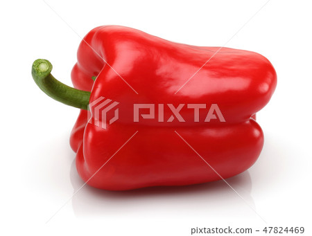 Red bell pepper on white background 47824469