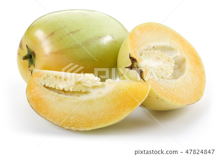 Pepino melon fruits isolated on white 47824847