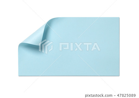Blank light blue note paper isolated 47825089